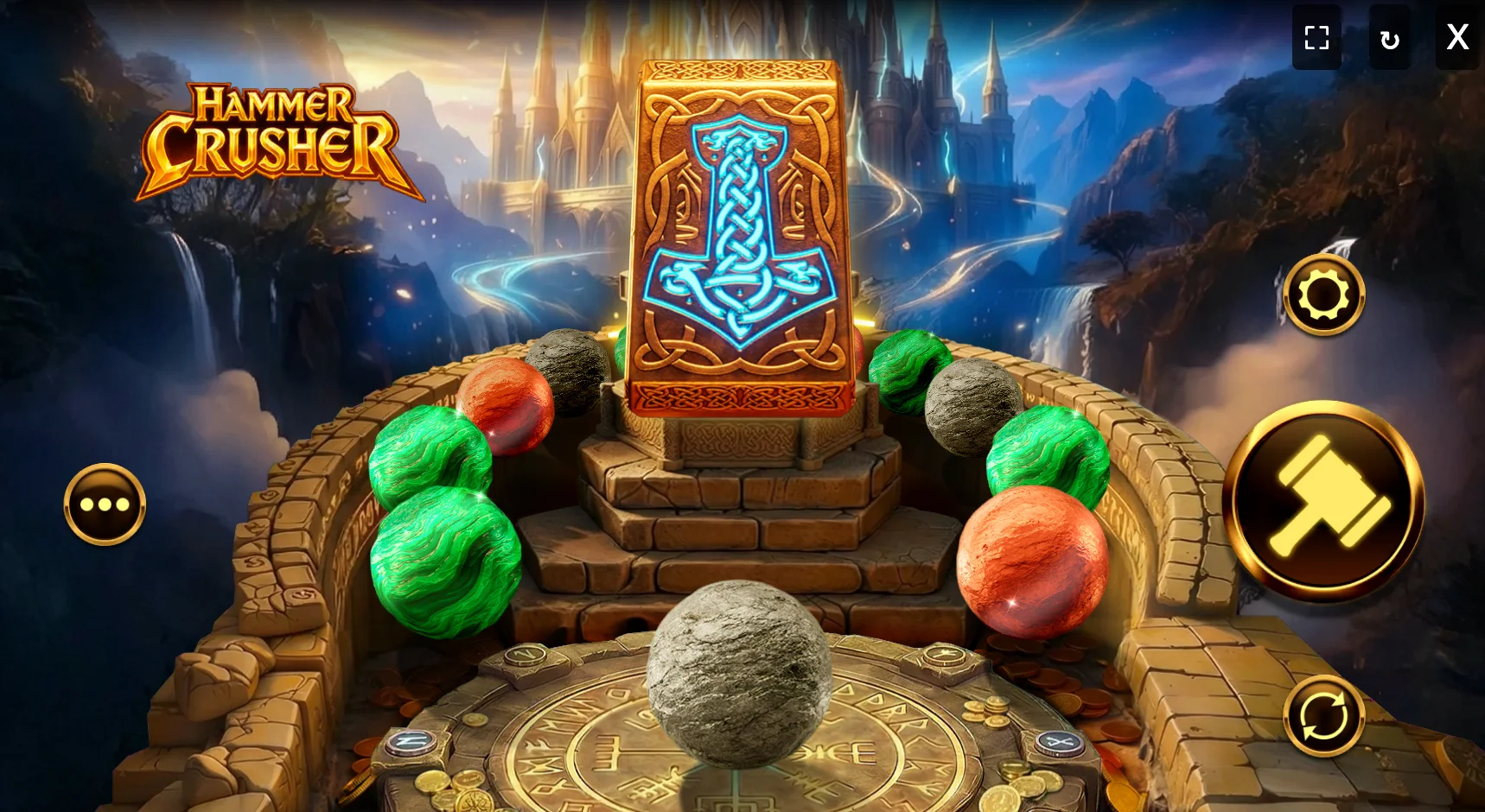 Hammer Crusher Gameplay — Smash Marbles with Mjolnir in Asgard